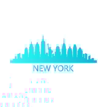 New york skyline on white background vector