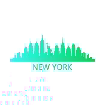 New york skyline on white background vector