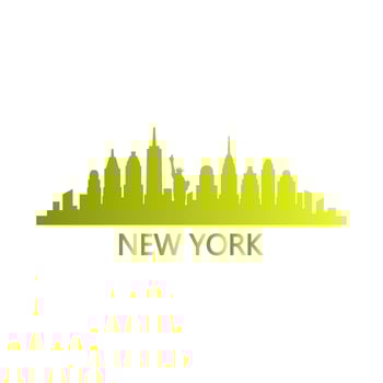 New york skyline on white background vector