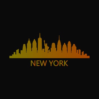 New york skyline on white background vector