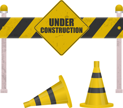 Under construction barrier clip art png