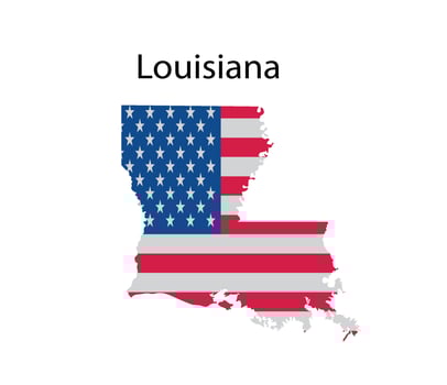 Louisiana Map Illustration in White Background vector