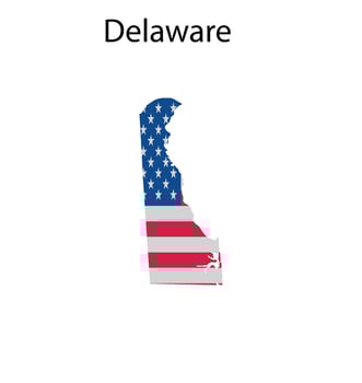 Delaware Map Illustration in White Background vector