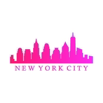 New york skyline on white background vector
