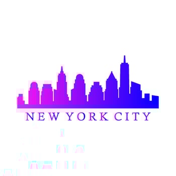 New york skyline on white background vector