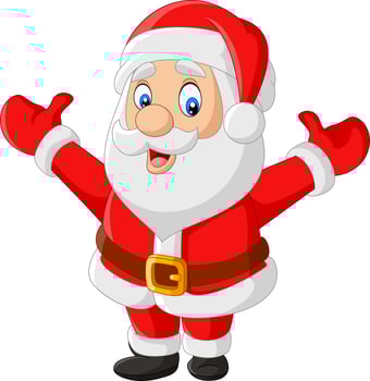 Cartoon happy santa claus waving vector