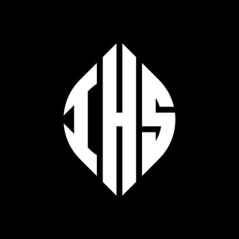 IHS circle letter logo design with circle and ellipse shape. IHS ellipse letters with typographic style. The three initials form a circle logo. IHS Circle Emblem Abstract Monogram Letter Mark Vector. vector