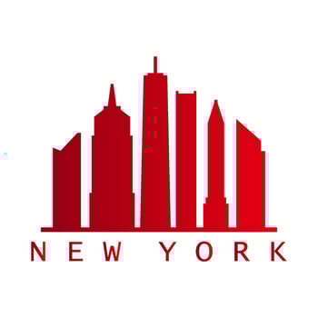 New york skyline on white background vector