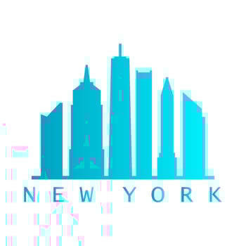 New york skyline on white background vector