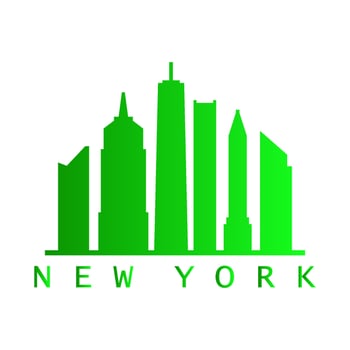 New york skyline on white background vector