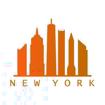 New york skyline on white background vector