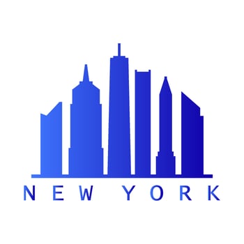 New york skyline on white background vector