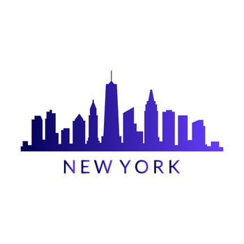New york skyline on white background vector
