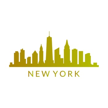 New york skyline on white background vector
