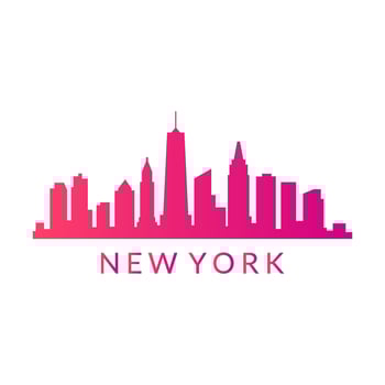 New york skyline on white background vector