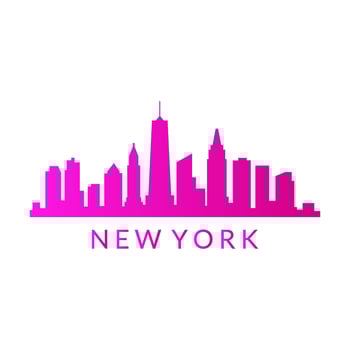 New york skyline on white background vector