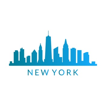 New york skyline on white background vector