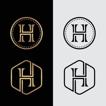 letter H logo design free vector