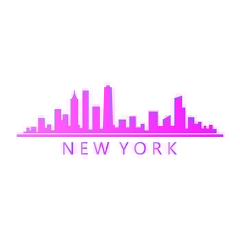 New york skyline on white background vector