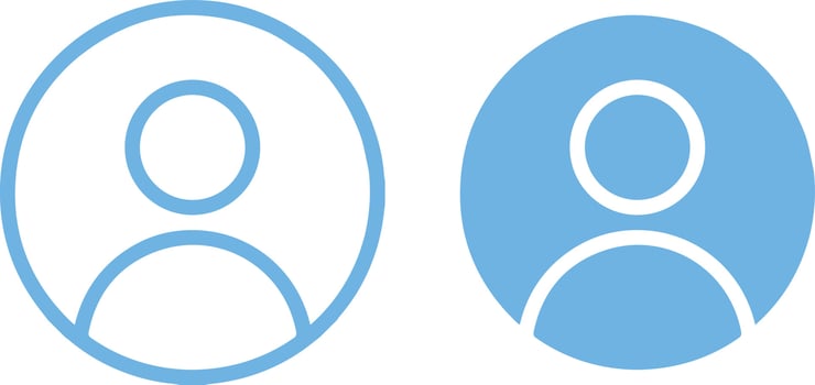 User Icon set. Profile icon. Monochrome icon. People sign. account symbol. Leader and workers vector