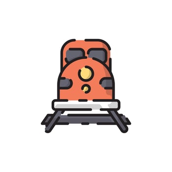 Cute Train Head Flat Design Cartoon for Shirt, Poster, Gift Card, Cover, Logo, Sticker and Icon. vector