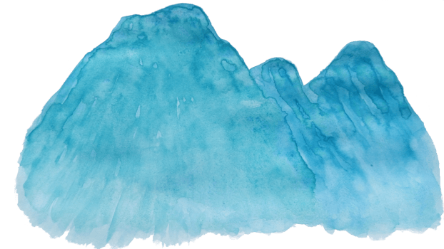 watercolor mountain, blue mountain png