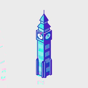 Big ben isometric vector icon illustration