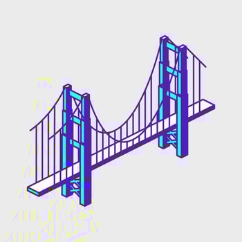 Golden gate bridge isometric vector icon illustration
