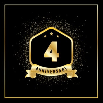 4 Years Anniversary Vector Tempalate for Greeting Card, Poster, Banner, or Print. VEctor Eps10