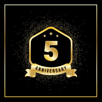 5 Years Anniversary Vector Tempalate for Greeting Card, Poster, Banner, or Print. VEctor Eps10