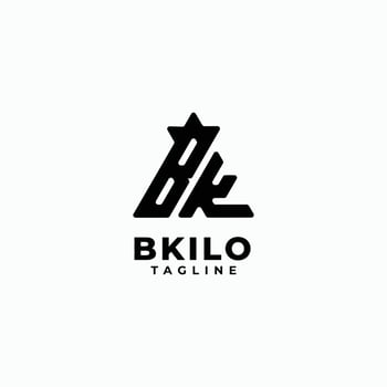 Logo letters Triangle Initials Monogram logo BK, B and K vector