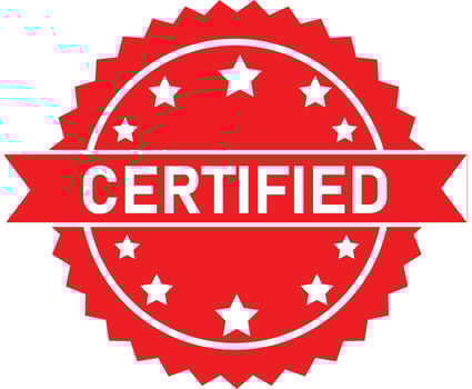 certified medal icon on white background. approved certified icon. certified seal. vector