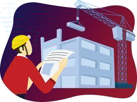 vector flat illustration building construction architect