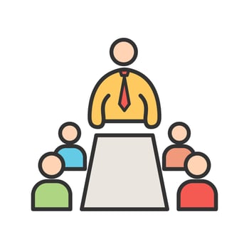 Meeting Filled Line Icon vector