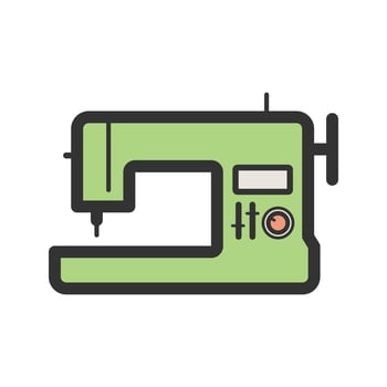 Sewing Machine Filled Line Icon vector