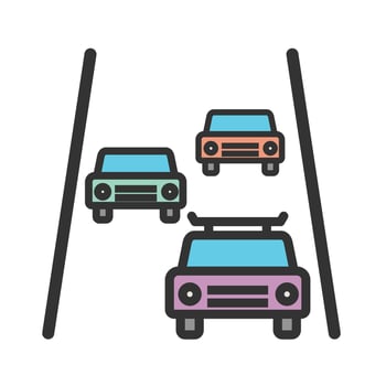 Highway Filled Line Icon vector