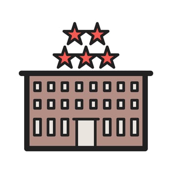 Five Star Hotel Filled Line Icon vector
