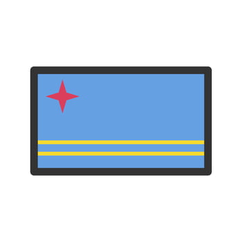 Aruba Filled Line Icon vector