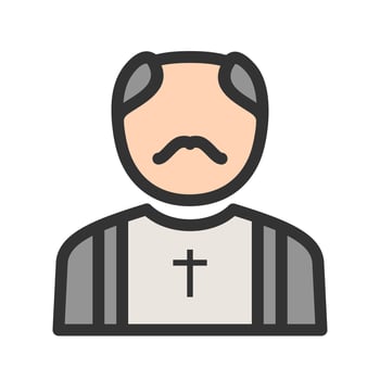 Priest Filled Line Icon vector