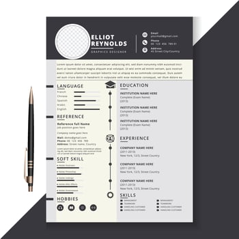 Modern CV, resume vector template, awesome for job applications