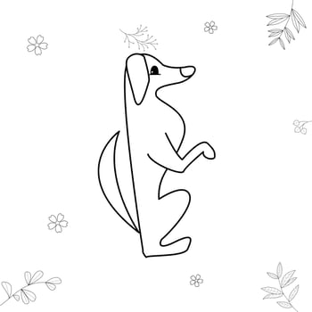 sitting dog vector illustration for coloring book