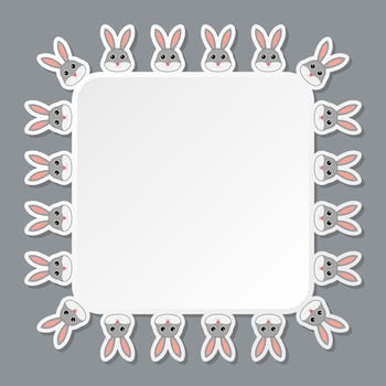 Rabbit with square frame for banner, poster, and greeting card vector