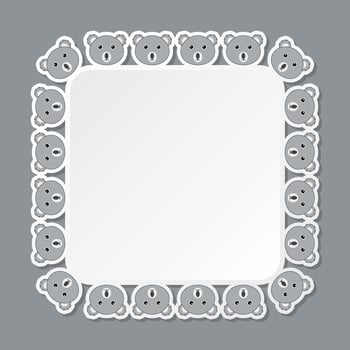 Koala with square frame for banner, poster, and greeting card vector