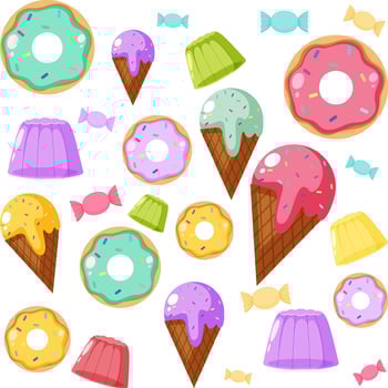 Sweet dessert seamless pattern vector