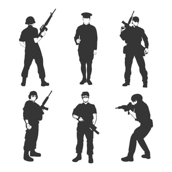 Army silhouette vector