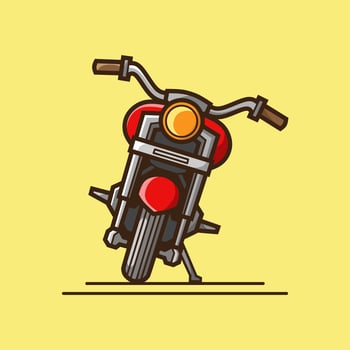 Vintage Motorcycle Bike Line. Pop Art logo. Colorful design with dark background. Abstract vector illustration