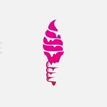 Ice cream minimalist logo. Simple negative space vector design. Isolated with soft background.