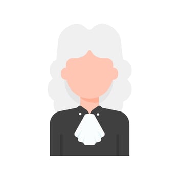 cartoon judge vector concept of fair judgment