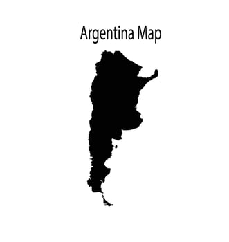 Argentina Map Silhouette Illustration in White Background vector
