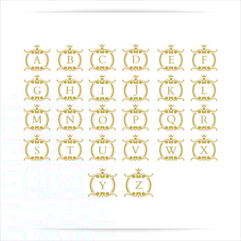 luxury king and queen alphabet logo design vector
